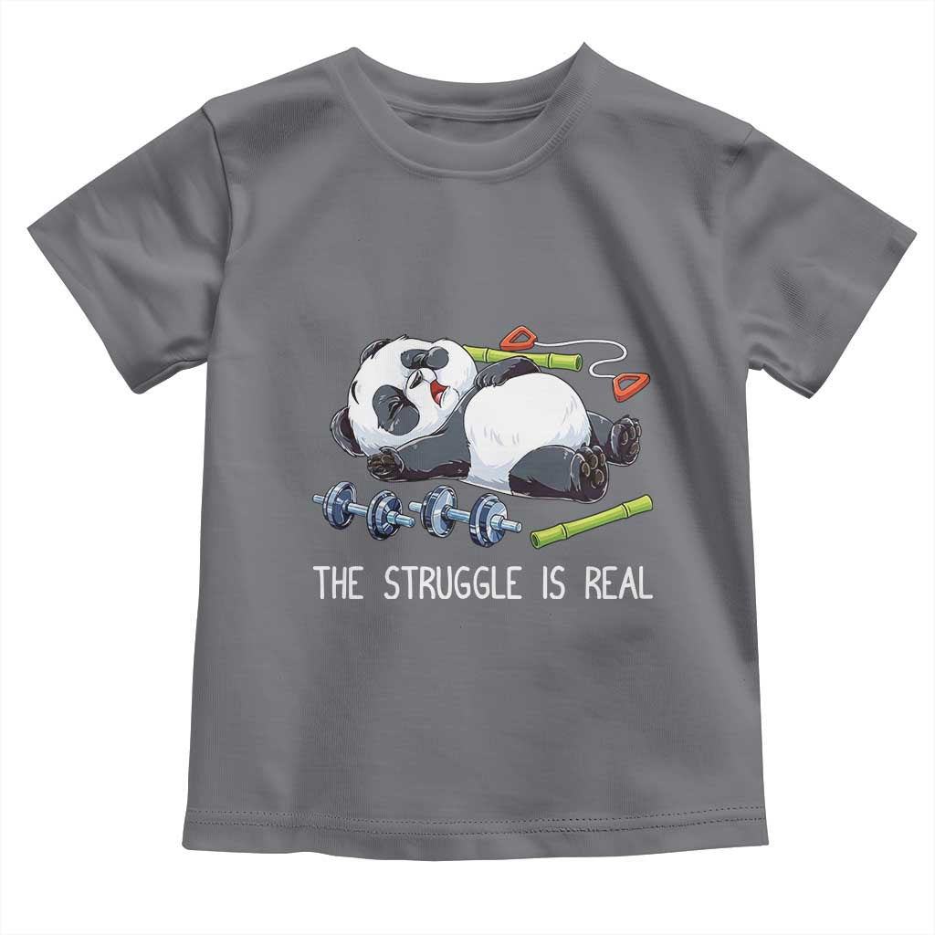 Funny Panda Workout Gift Toddler T Shirt The Struggle Is Real
