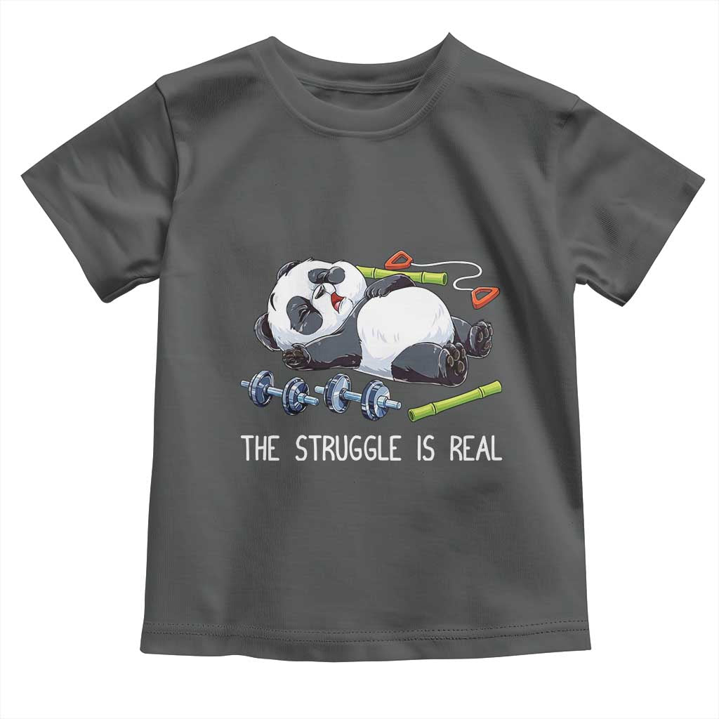 Funny Panda Workout Gift Toddler T Shirt The Struggle Is Real
