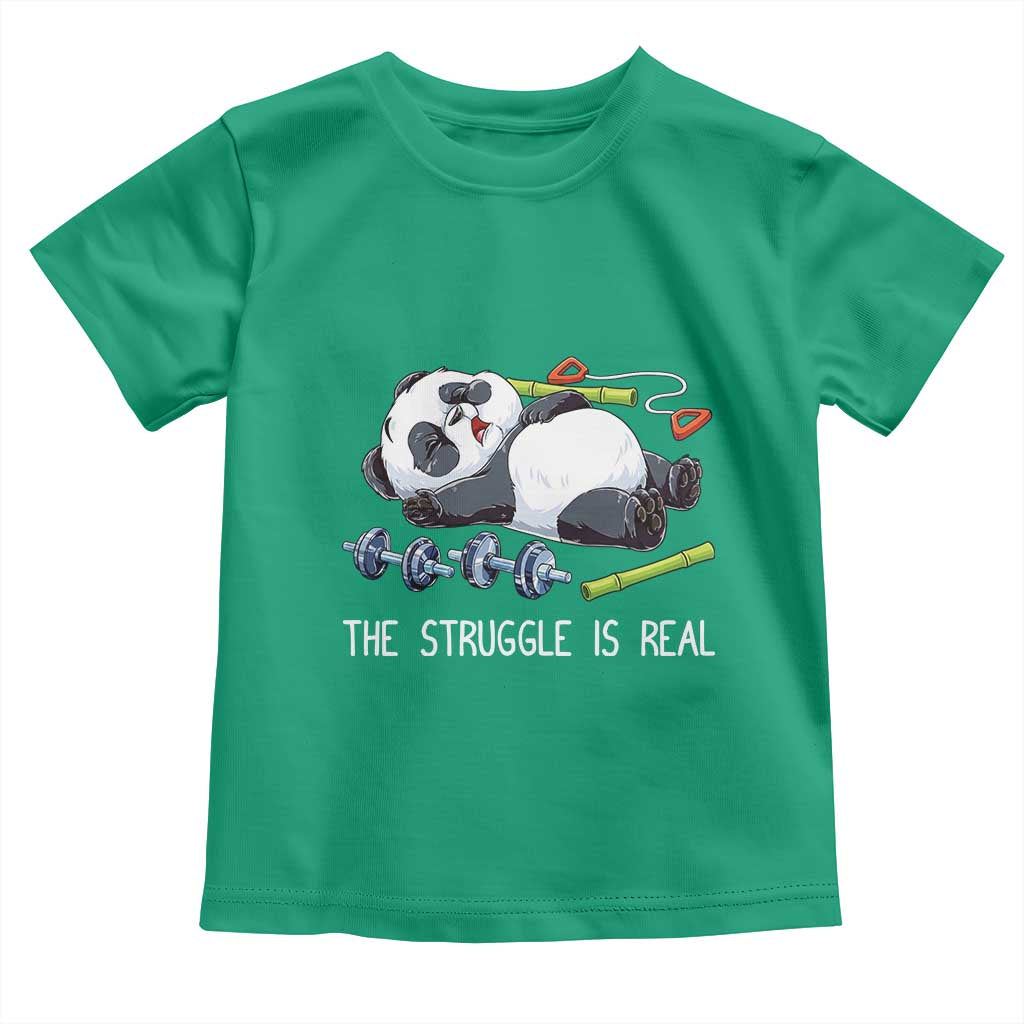 Funny Panda Workout Gift Toddler T Shirt The Struggle Is Real