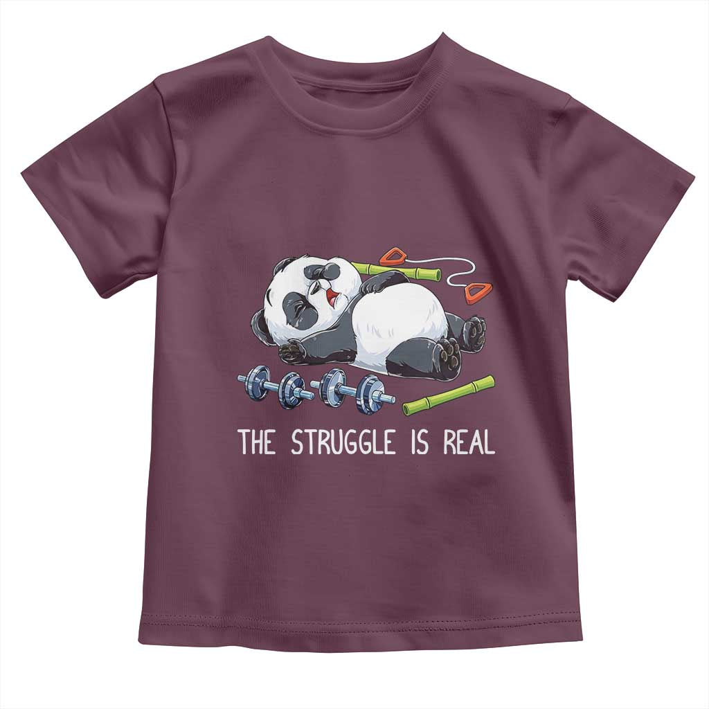 Funny Panda Workout Gift Toddler T Shirt The Struggle Is Real
