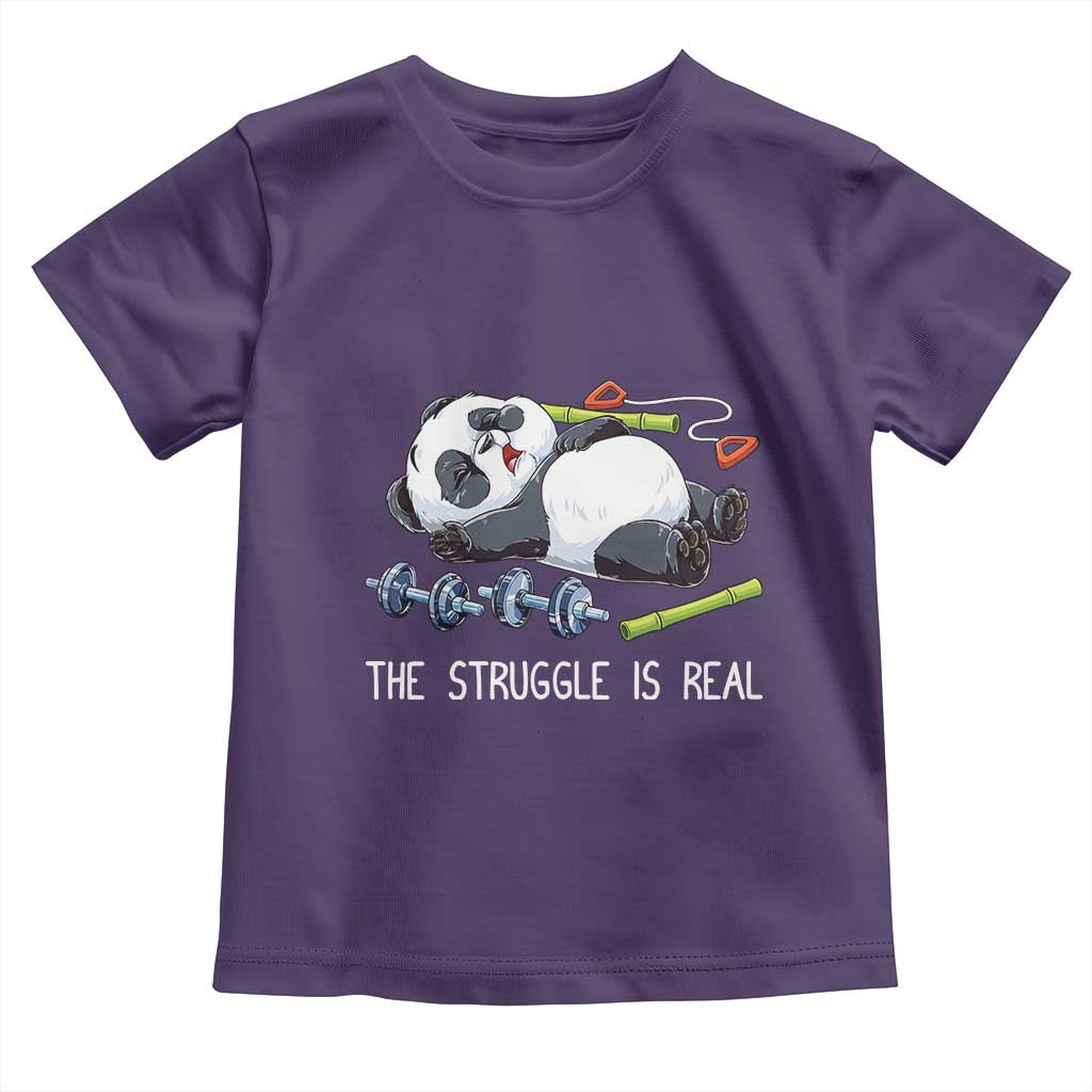 Funny Panda Workout Gift Toddler T Shirt The Struggle Is Real