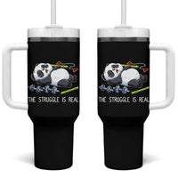 Funny Panda Workout Gift Tumbler With Handle The Struggle Is Real