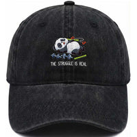 Funny Panda Workout Gift Washed Cotton Baseball Cap The Struggle Is Real