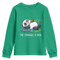 Funny Panda Workout Gift Youth Sweatshirt The Struggle Is Real