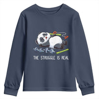 Funny Panda Workout Gift Youth Sweatshirt The Struggle Is Real