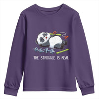 Funny Panda Workout Gift Youth Sweatshirt The Struggle Is Real