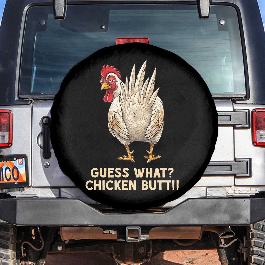 Guess What Chicken Butt Joke Spare Tire Cover Funny Chicken Lover Graphic