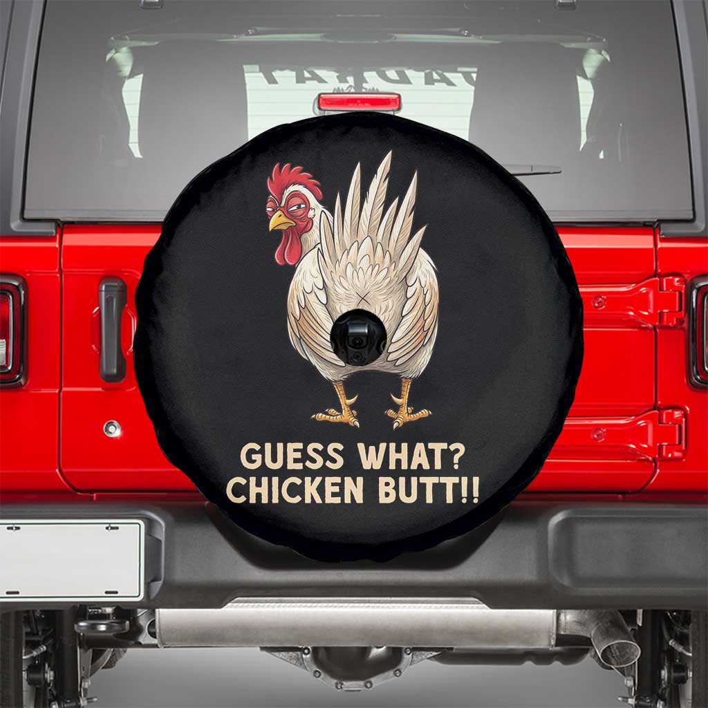 Guess What Chicken Butt Joke Spare Tire Cover Funny Chicken Lover Graphic