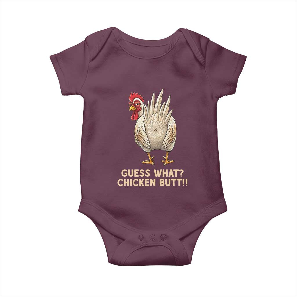 Guess What Chicken Butt Joke Baby Onesie Funny Chicken Lover Graphic