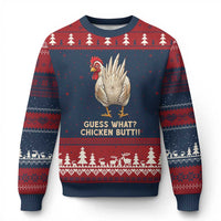 Guess What Chicken Butt Joke Ugly Christmas Sweater Funny Chicken Lover Graphic