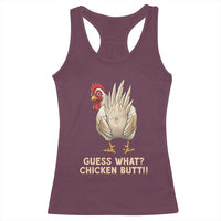 Guess What Chicken Butt Joke Racerback Tank Top Funny Chicken Lover Graphic