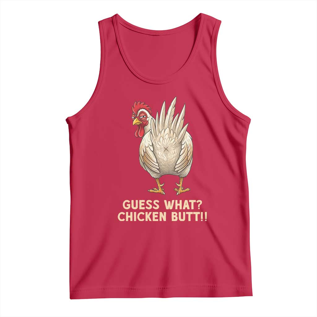 Guess What Chicken Butt Joke Tank Top Funny Chicken Lover Graphic