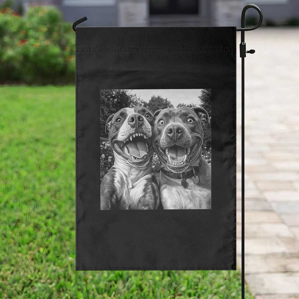 Pitbull Selfie Meme Garden Flag Funny Dog Lover Graphic
