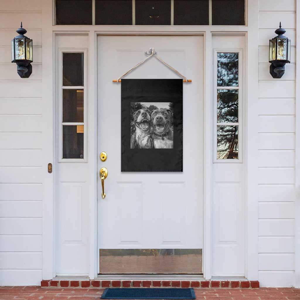 Pitbull Selfie Meme Garden Flag Funny Dog Lover Graphic