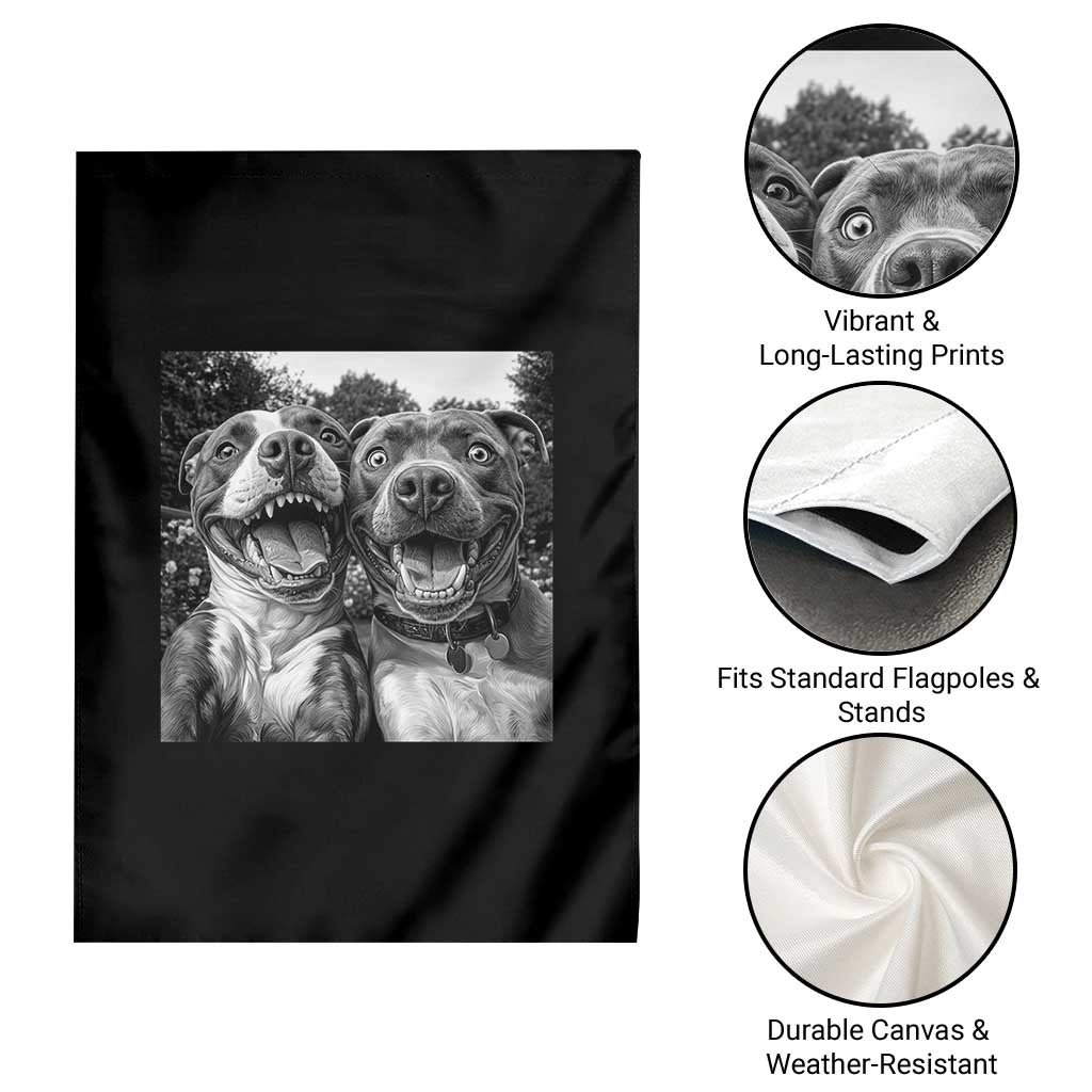 Pitbull Selfie Meme Garden Flag Funny Dog Lover Graphic