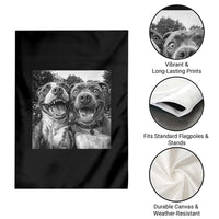 Pitbull Selfie Meme Garden Flag Funny Dog Lover Graphic