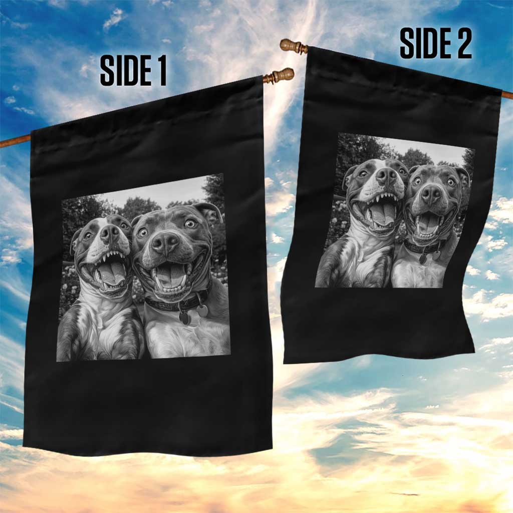 Pitbull Selfie Meme Garden Flag Funny Dog Lover Graphic