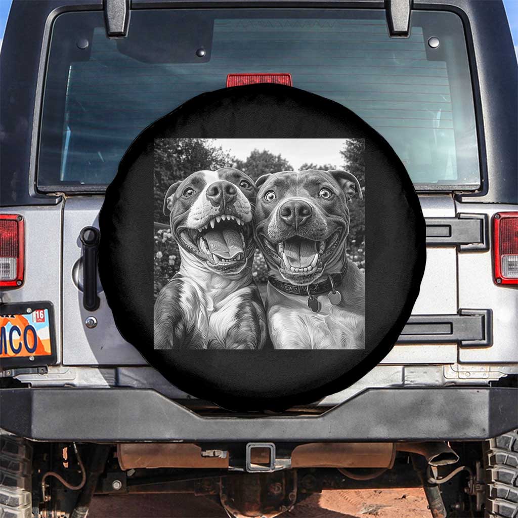 Pitbull Selfie Meme Spare Tire Cover Funny Dog Lover Graphic