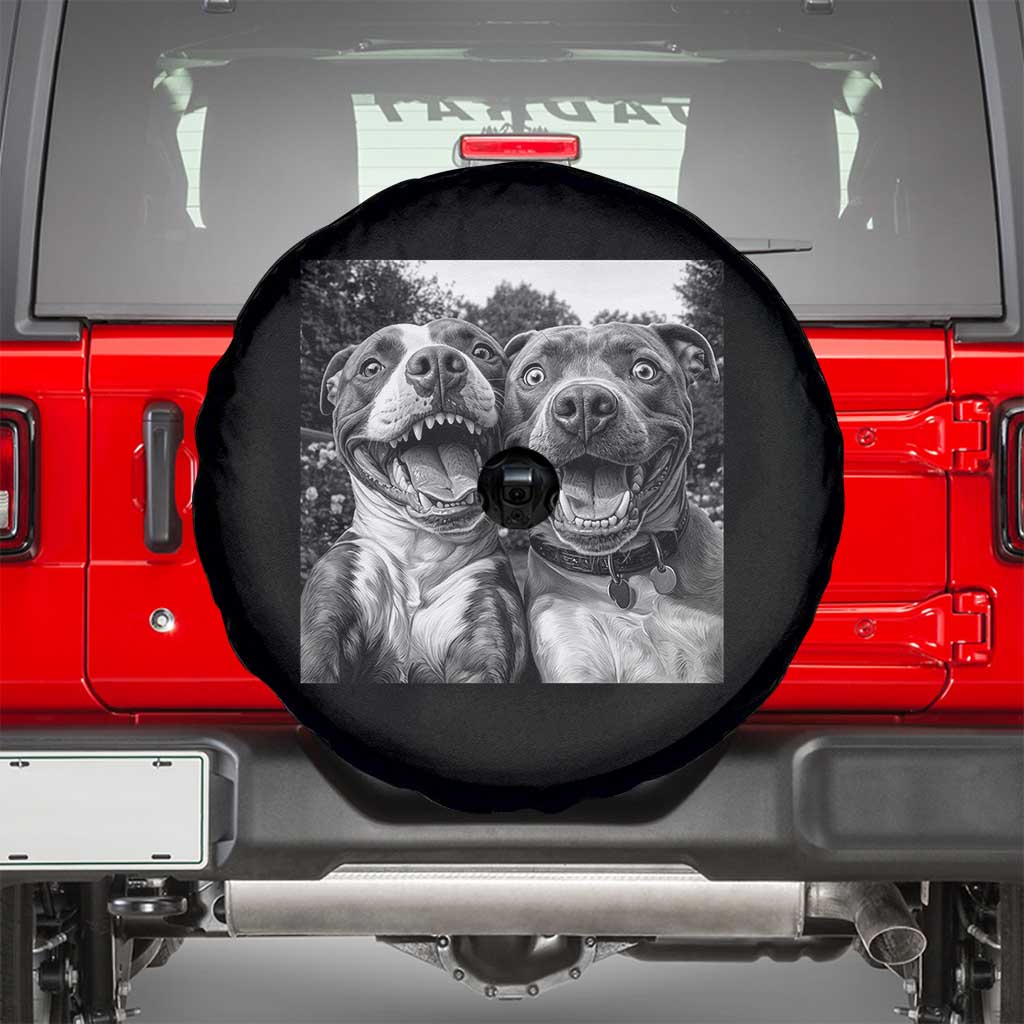 Pitbull Selfie Meme Spare Tire Cover Funny Dog Lover Graphic