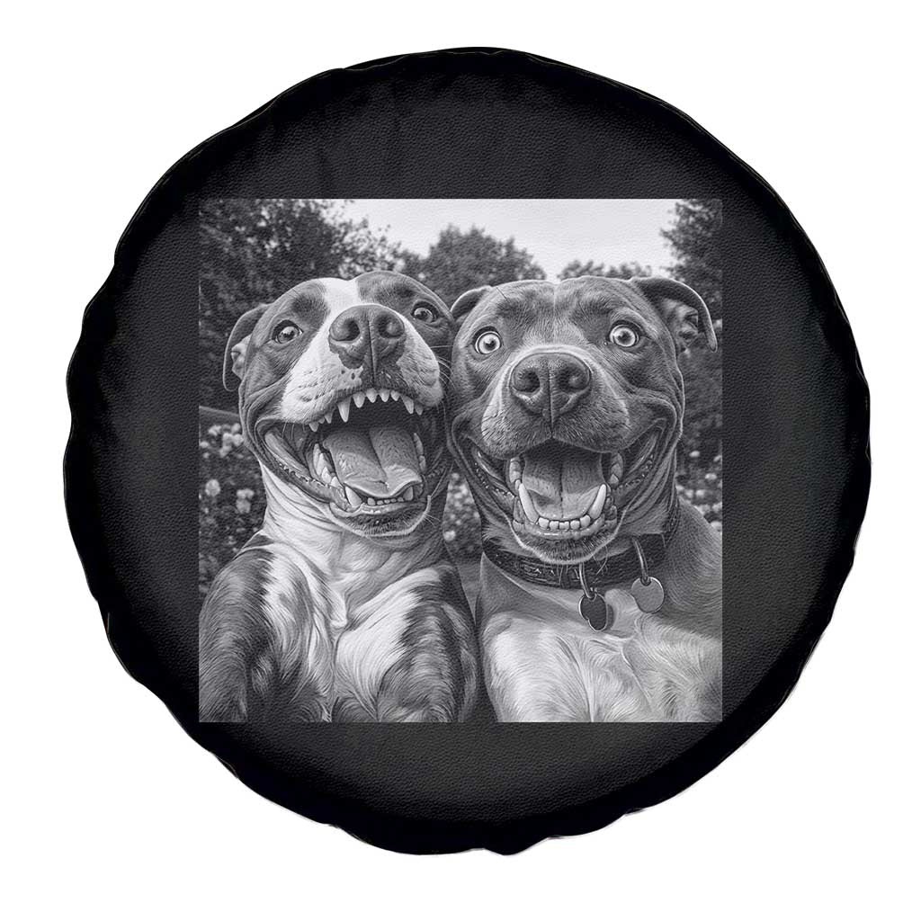 Pitbull Selfie Meme Spare Tire Cover Funny Dog Lover Graphic
