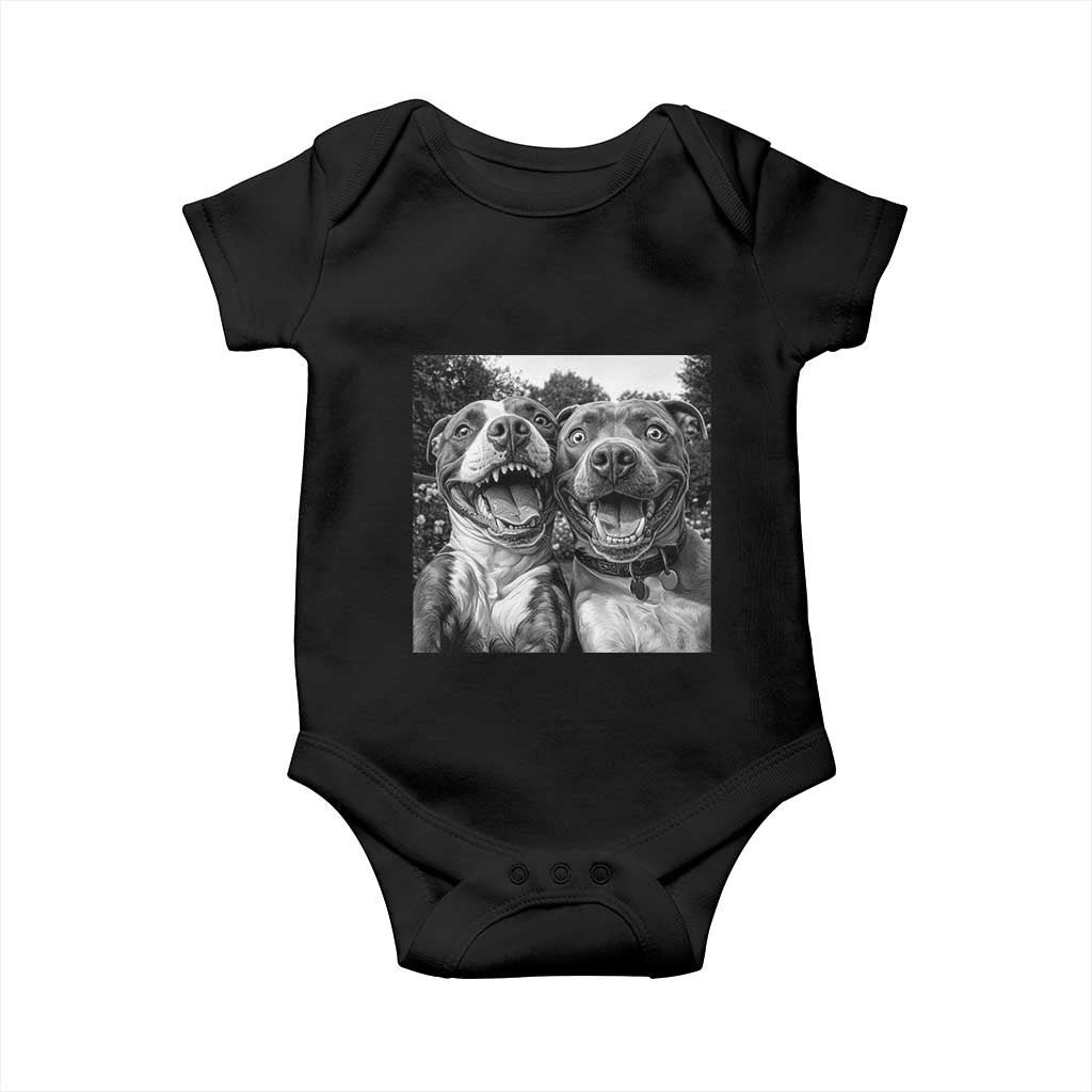 Pitbull Selfie Meme Baby Onesie Funny Dog Lover Graphic