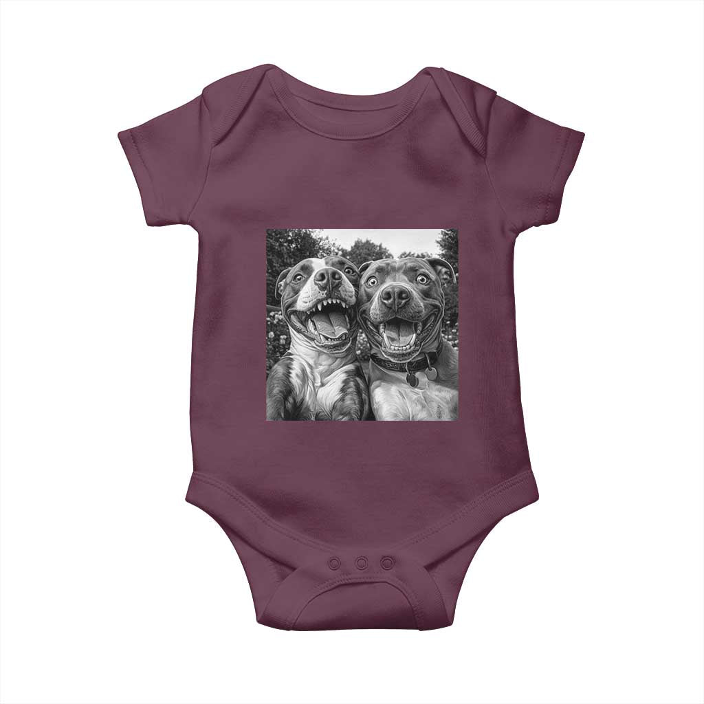 Pitbull Selfie Meme Baby Onesie Funny Dog Lover Graphic