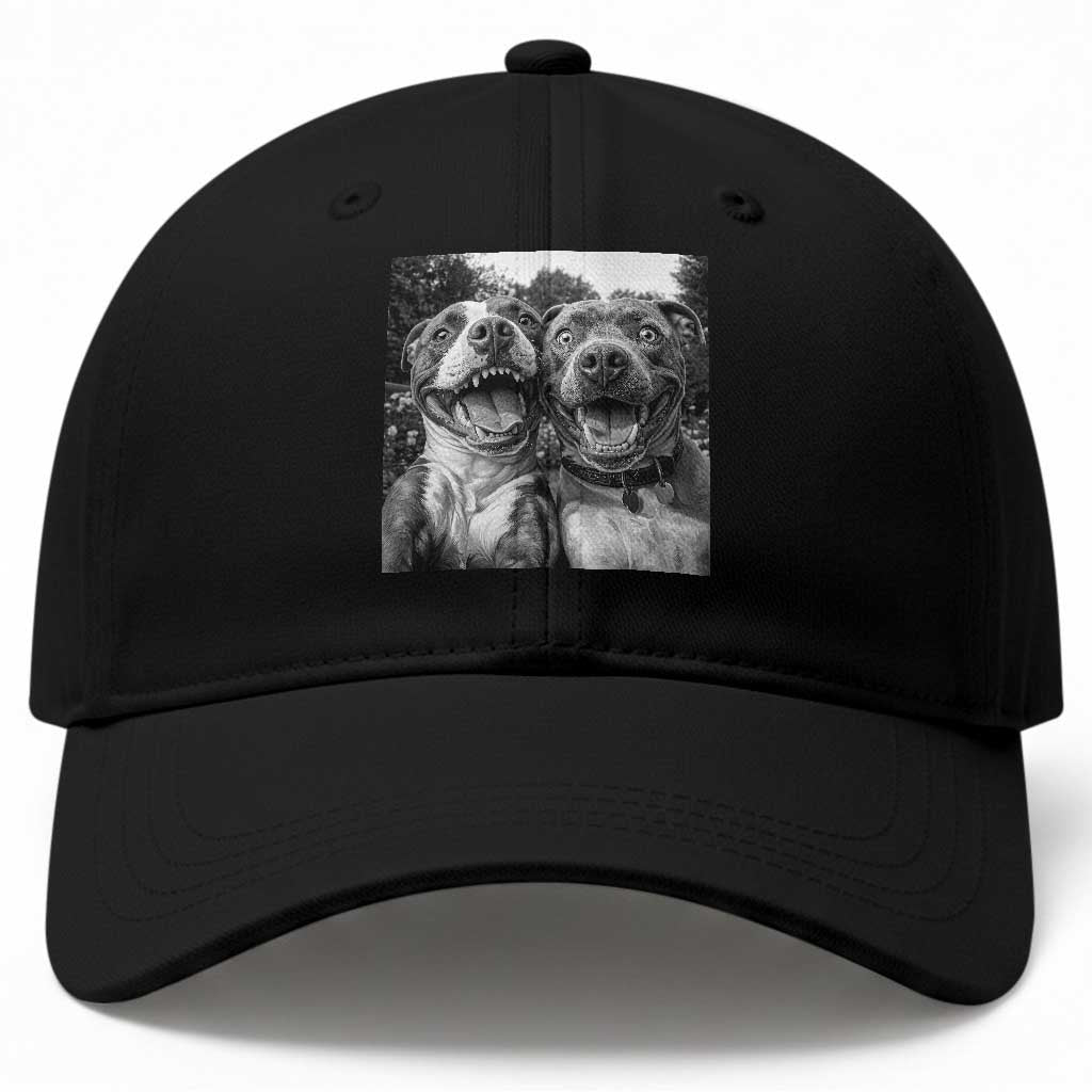 Pitbull Selfie Meme Baseball Cap Funny Dog Lover Graphic