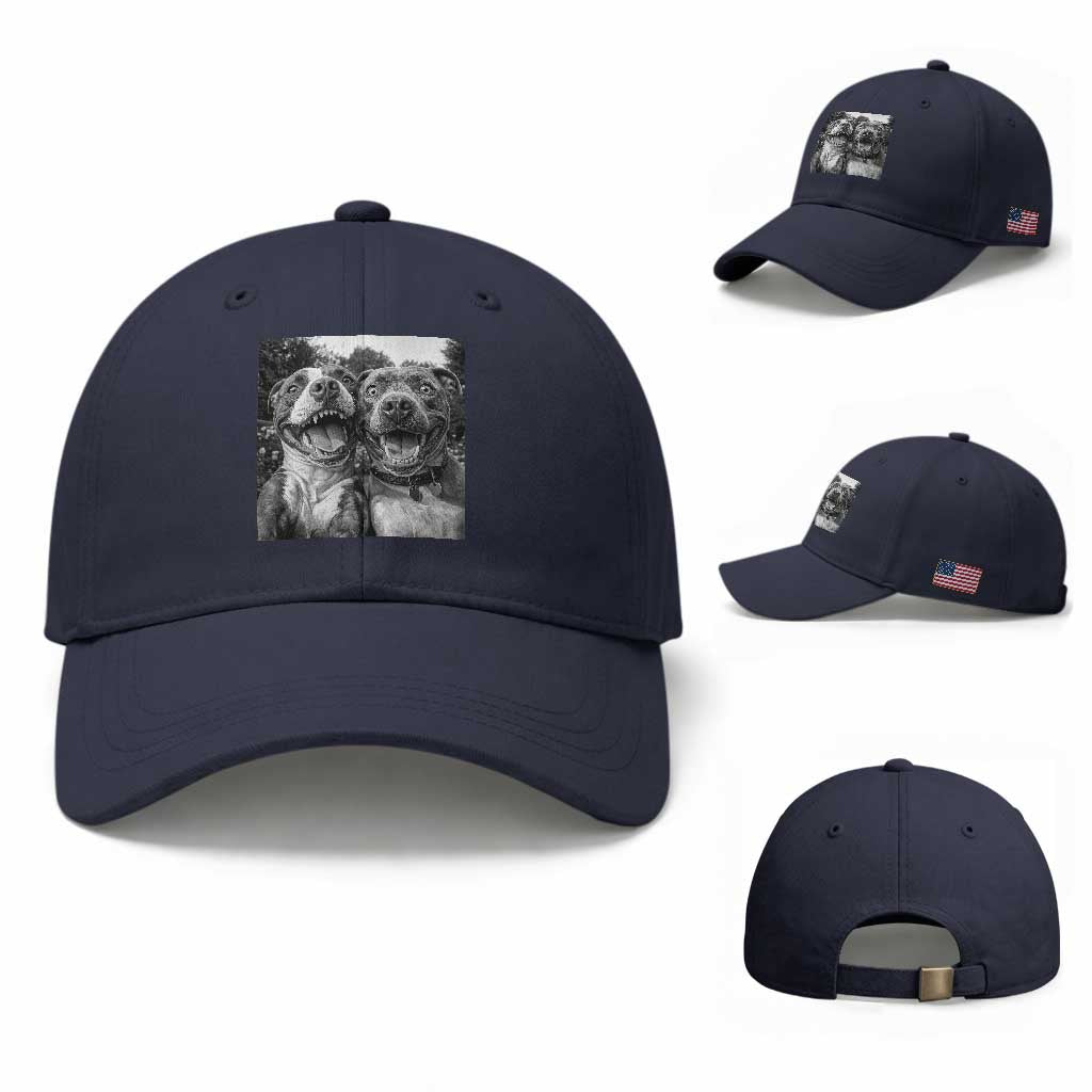 Pitbull Selfie Meme Baseball Cap Funny Dog Lover Graphic