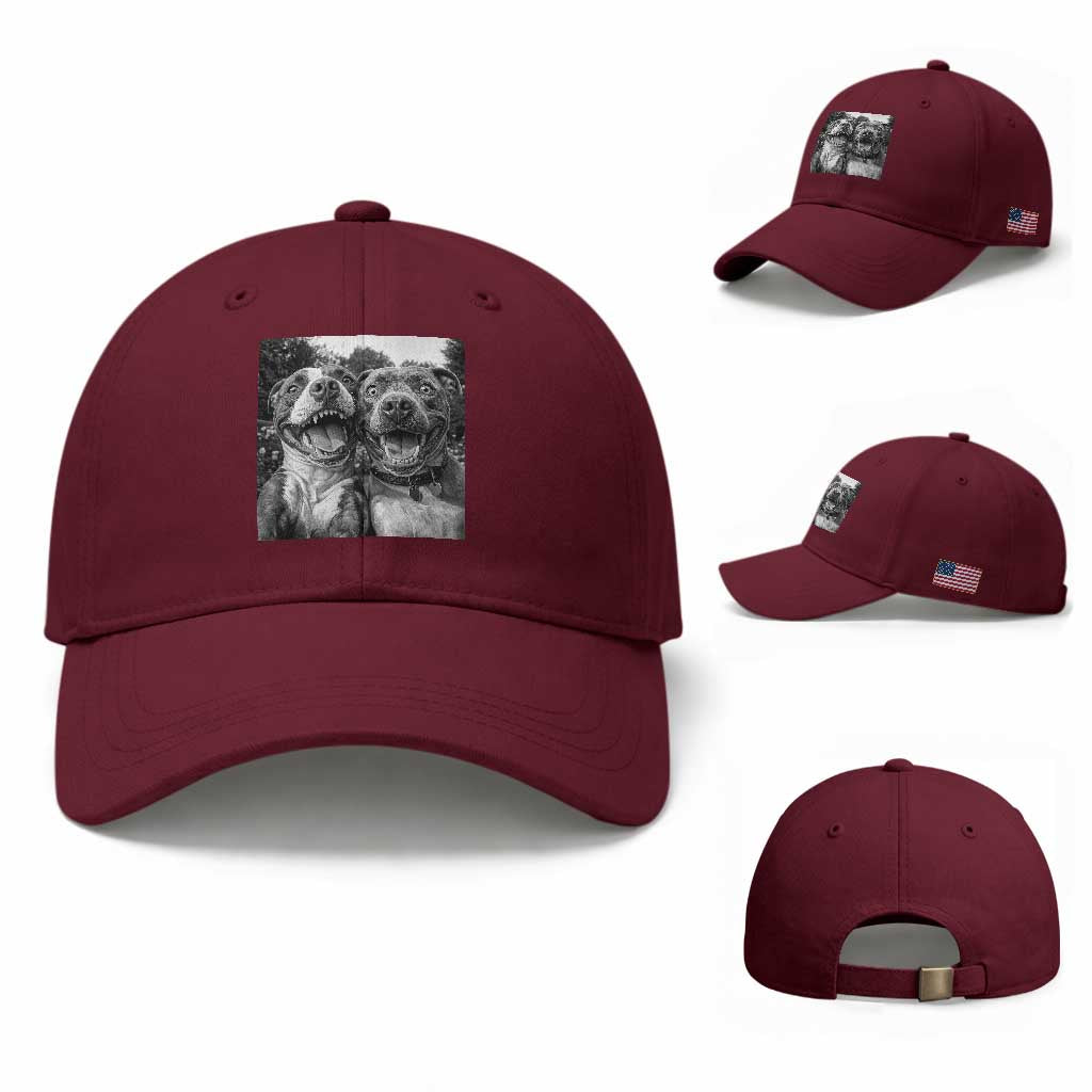 Pitbull Selfie Meme Baseball Cap Funny Dog Lover Graphic