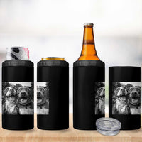 Pitbull Selfie Meme 4 in 1 Can Cooler Tumbler Funny Dog Lover Graphic