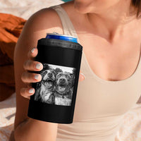 Pitbull Selfie Meme 4 in 1 Can Cooler Tumbler Funny Dog Lover Graphic