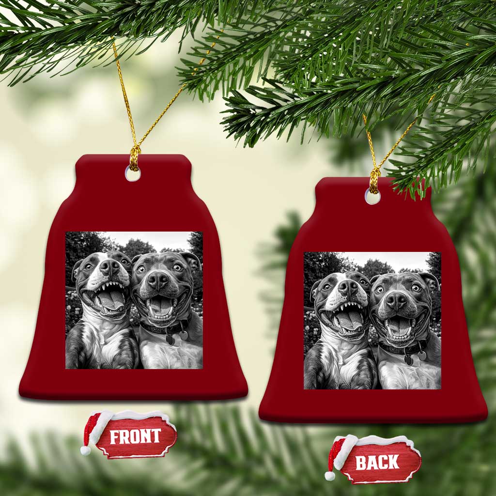 Pitbull Selfie Meme Ceramic Ornament Funny Dog Lover Graphic