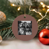 Pitbull Selfie Meme Ceramic Ornament Funny Dog Lover Graphic