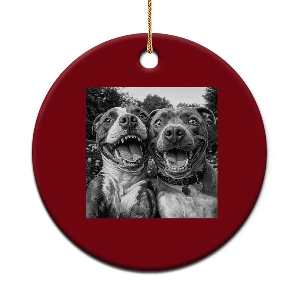 Pitbull Selfie Meme Ceramic Ornament Funny Dog Lover Graphic