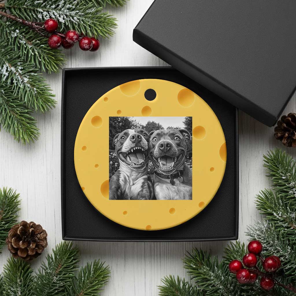 Pitbull Selfie Meme Ceramic Ornament Funny Dog Lover Graphic