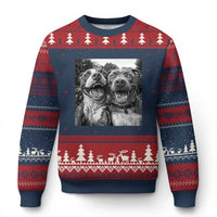 Pitbull Selfie Meme Ugly Christmas Sweater Funny Dog Lover Graphic