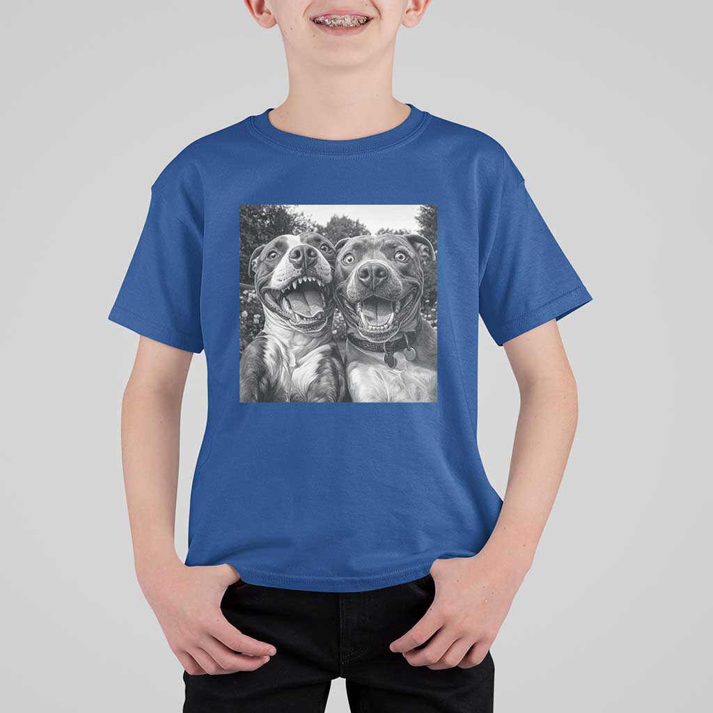 Pitbull Selfie Meme T Shirt For Kid Funny Dog Lover Graphic