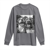 Pitbull Selfie Meme Long Sleeve Shirt Funny Dog Lover Graphic