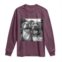 Pitbull Selfie Meme Long Sleeve Shirt Funny Dog Lover Graphic