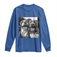 Pitbull Selfie Meme Long Sleeve Shirt Funny Dog Lover Graphic