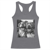 Pitbull Selfie Meme Racerback Tank Top Funny Dog Lover Graphic