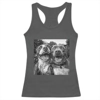 Pitbull Selfie Meme Racerback Tank Top Funny Dog Lover Graphic