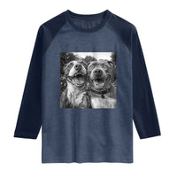 Pitbull Selfie Meme Raglan Shirt Funny Dog Lover Graphic