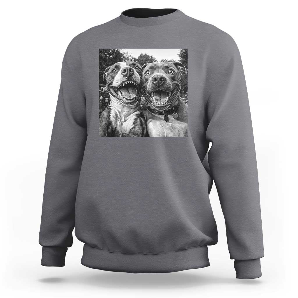 Pitbull Selfie Meme Sweatshirt Funny Dog Lover Graphic