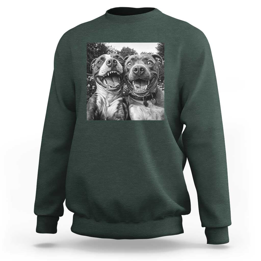 Pitbull Selfie Meme Sweatshirt Funny Dog Lover Graphic