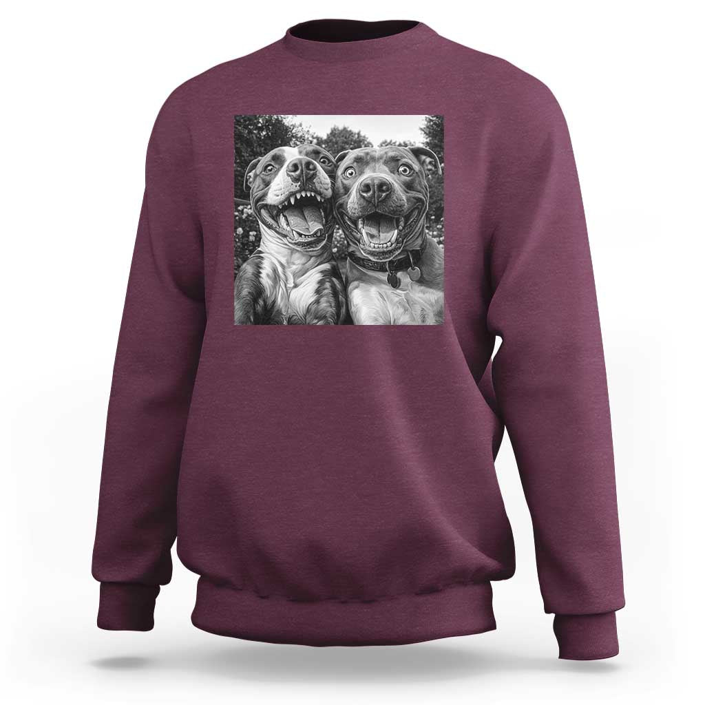 Pitbull Selfie Meme Sweatshirt Funny Dog Lover Graphic
