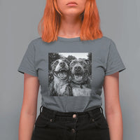 Pitbull Selfie Meme T Shirt For Women Funny Dog Lover Graphic
