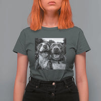 Pitbull Selfie Meme T Shirt For Women Funny Dog Lover Graphic