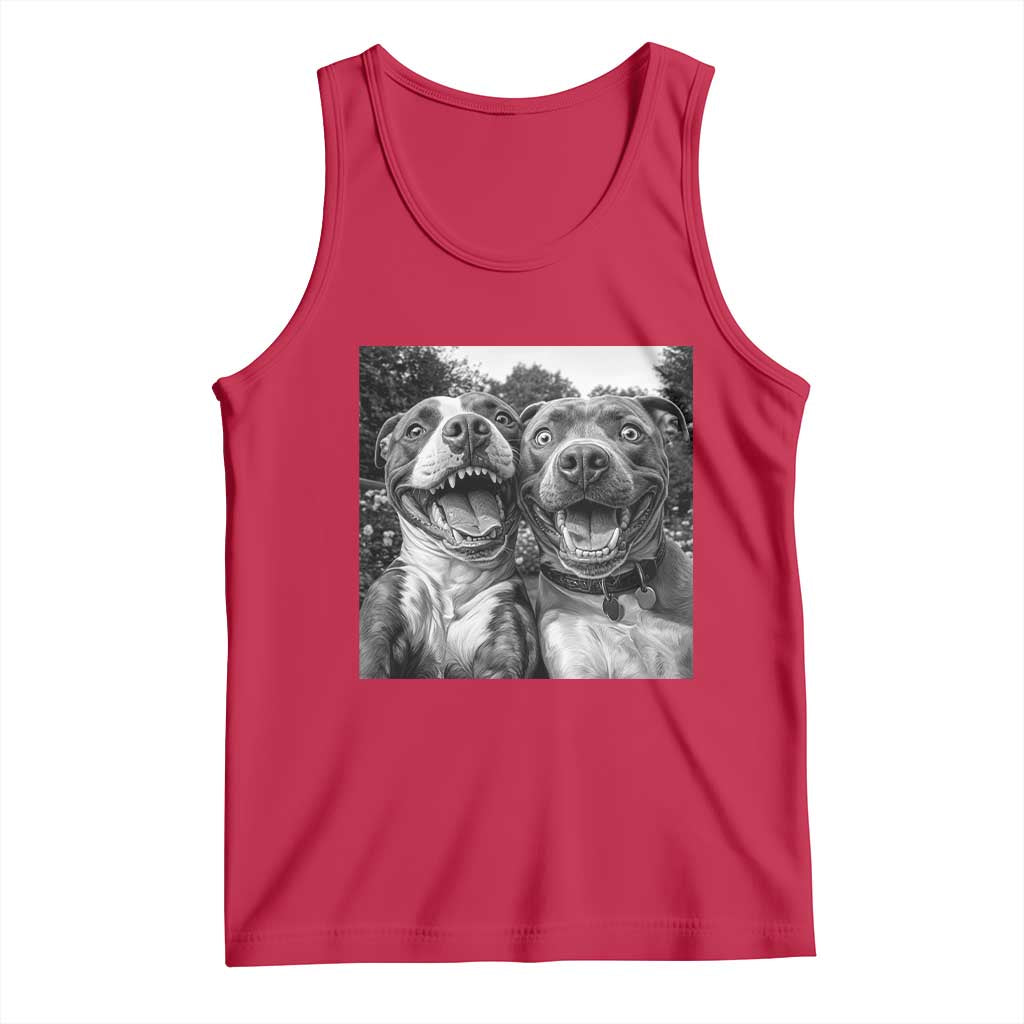 Pitbull Selfie Meme Tank Top Funny Dog Lover Graphic