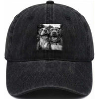 Pitbull Selfie Meme Washed Cotton Baseball Cap Funny Dog Lover Graphic